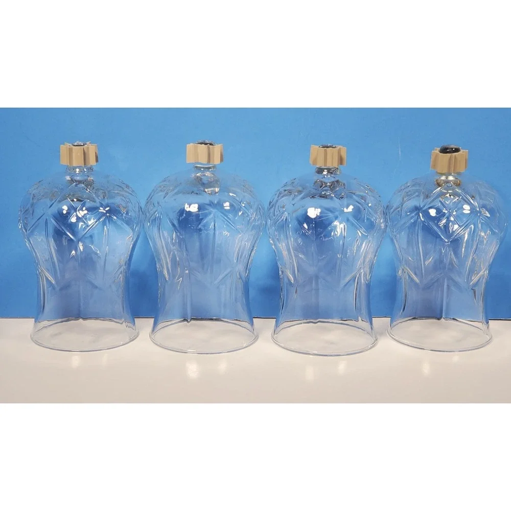 Vintage Votive Cups Ridged Glass Peg Candles Home Interiors Quantity of 4 -B14